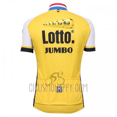 Lotto NL Jumbo Cycling Jersey Bib Short 2016 Short Sleeve White and Yellow